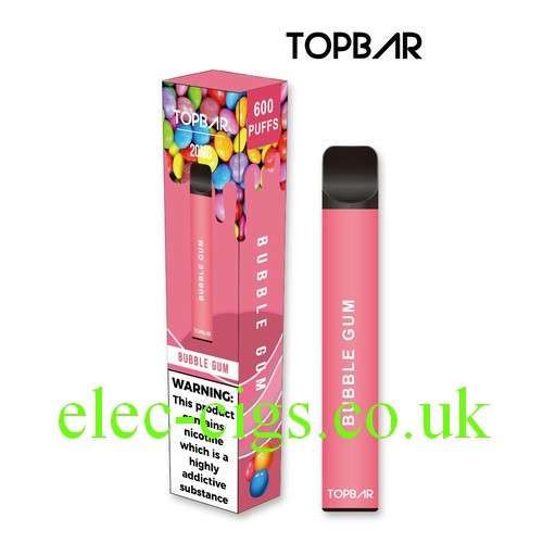 Bubble Gum 600 Puff Disposable ECigarette by Topbar